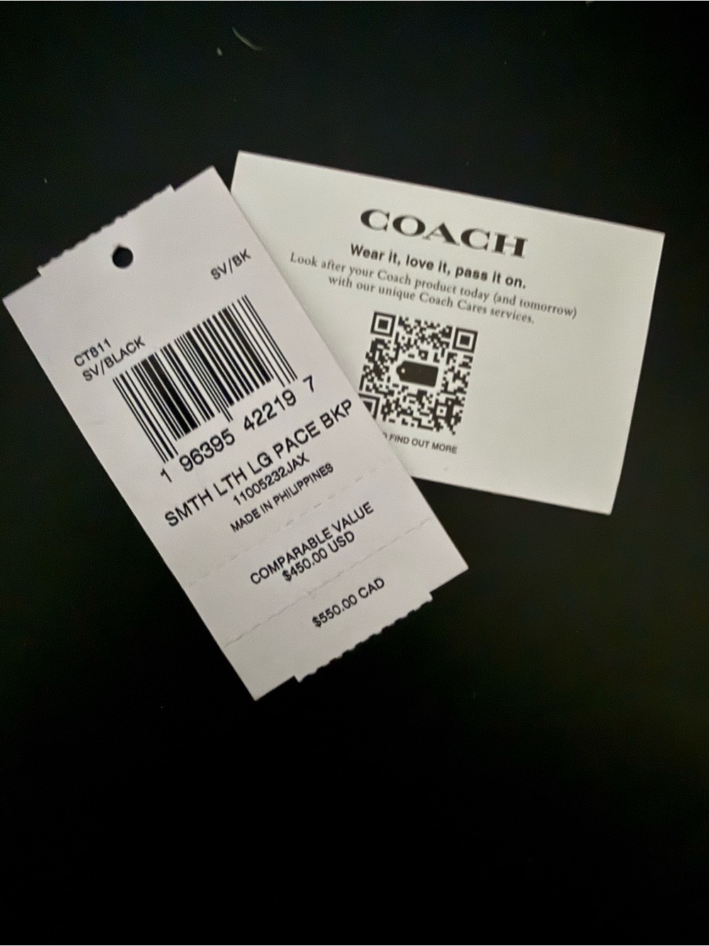 Coach Black Leather Drawstring Large Pace Backpack with Front Zip Pocket - Picture 4 of 14